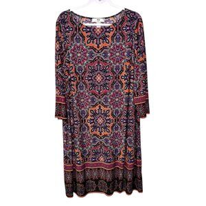 Wisp Woman Colorful Mandala Print Polyester Dress Size 18W